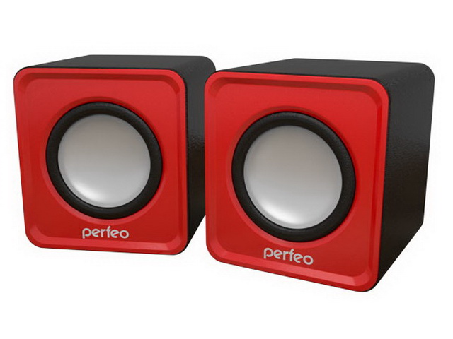 Колонки Perfeo 2.0 Wave, 2*3Вт, USB красный, PF-128-R