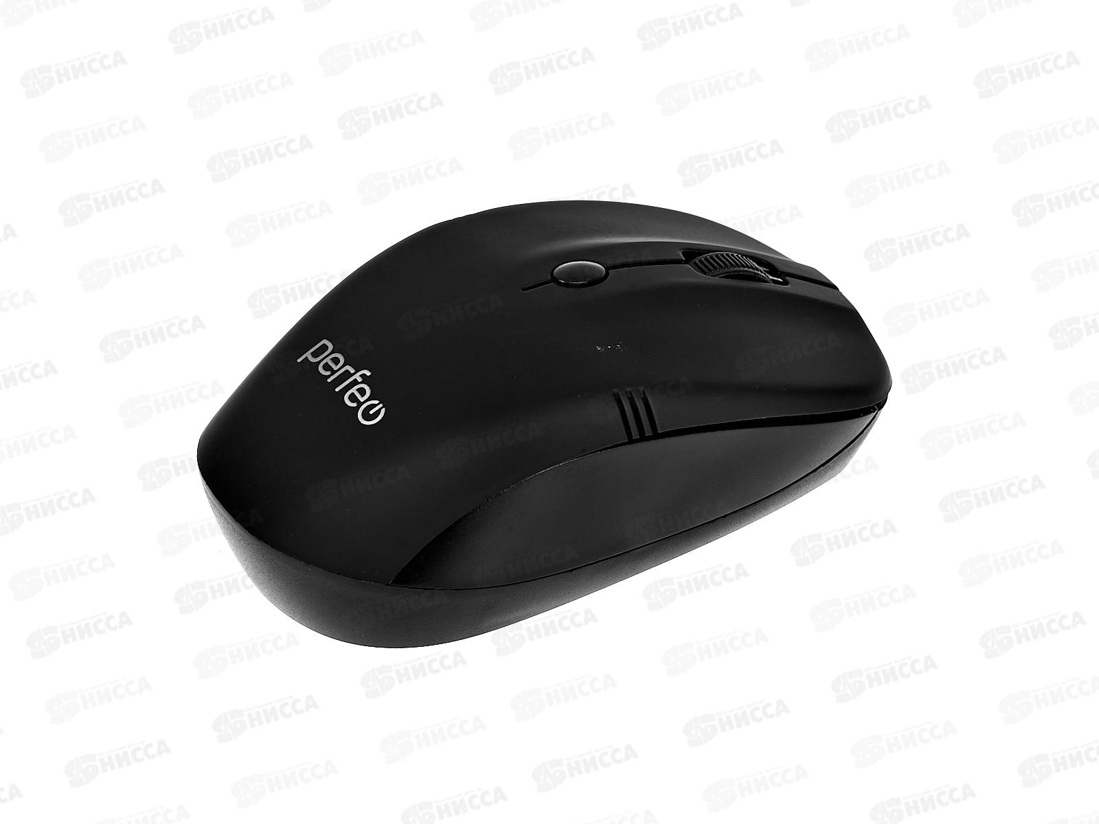 Мышь беспроводная PERFEO Tracer 4 кнопки, USB, черная, PF-02-WOP-B