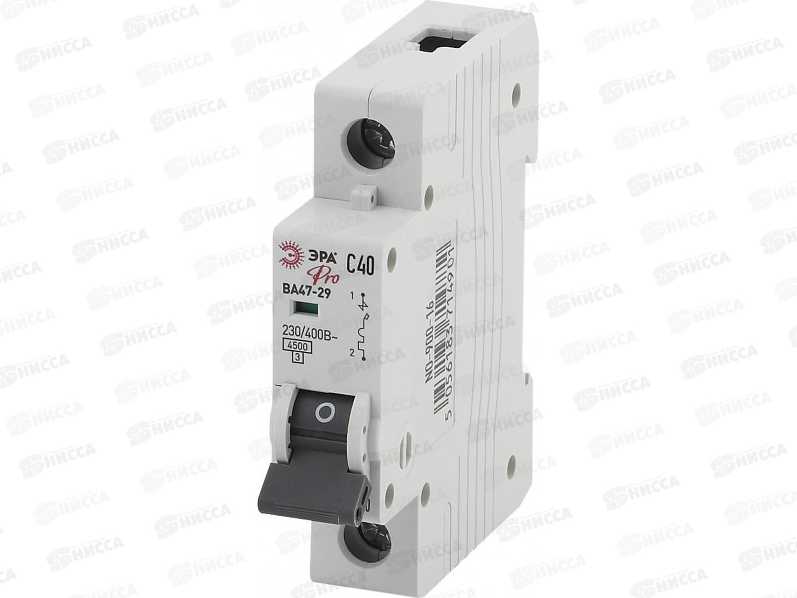 Автоматический выключатель ВА47-29 1P 40А 4,5кА C ЭРА Pro, 900-16 *12