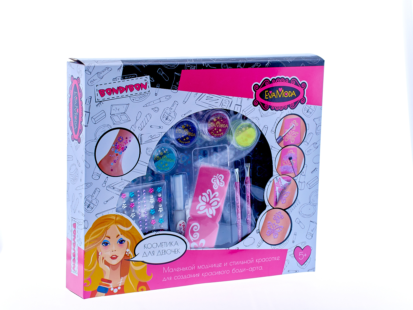 Набор детской декоративной косметики Eva Moda, для боди-арта, CRD 71101, ВВ2811