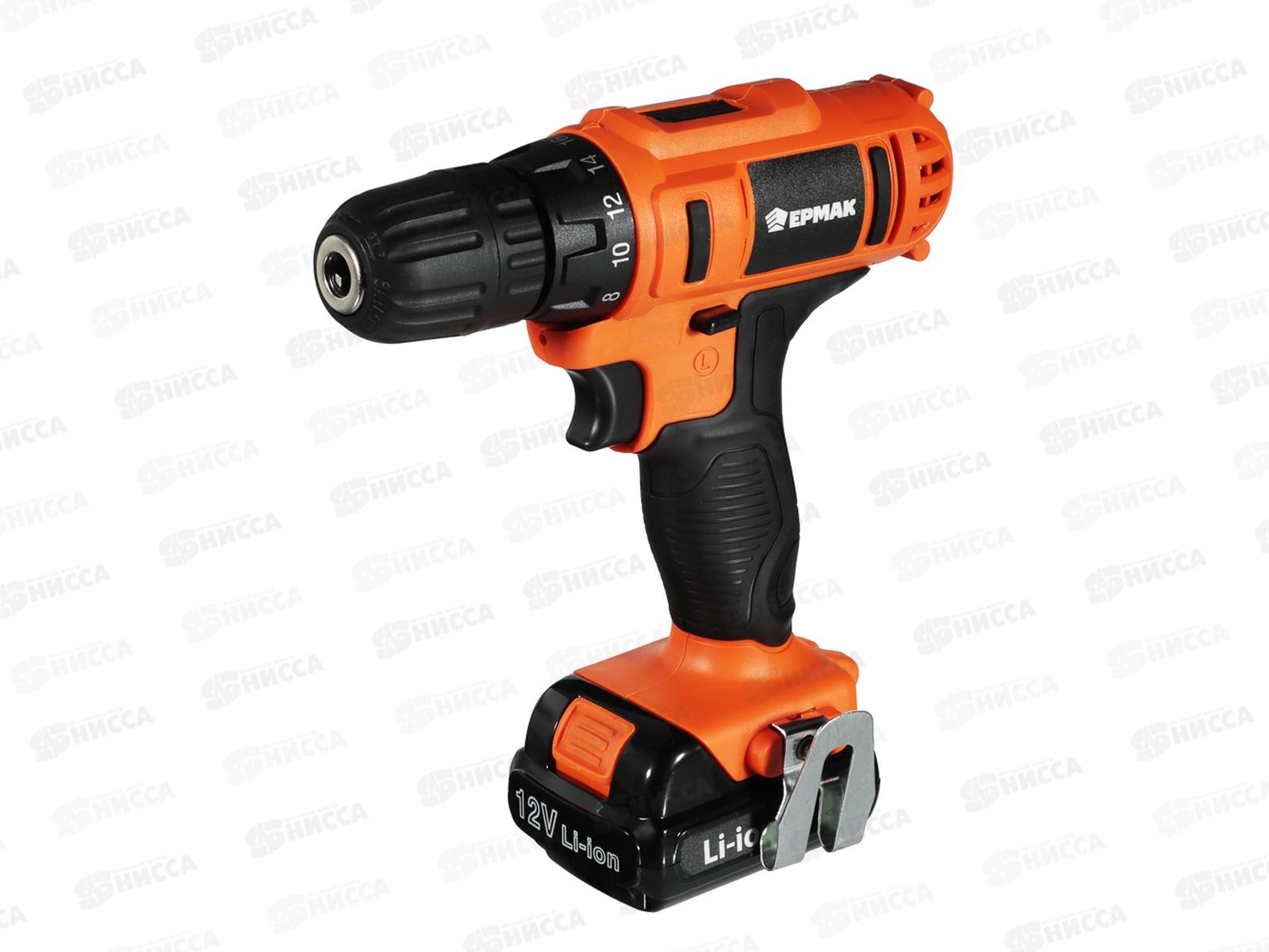 ДРЕЛЬ шуруповерт аккумуляторный. ДША-12С ЕРМАК 646-312  г