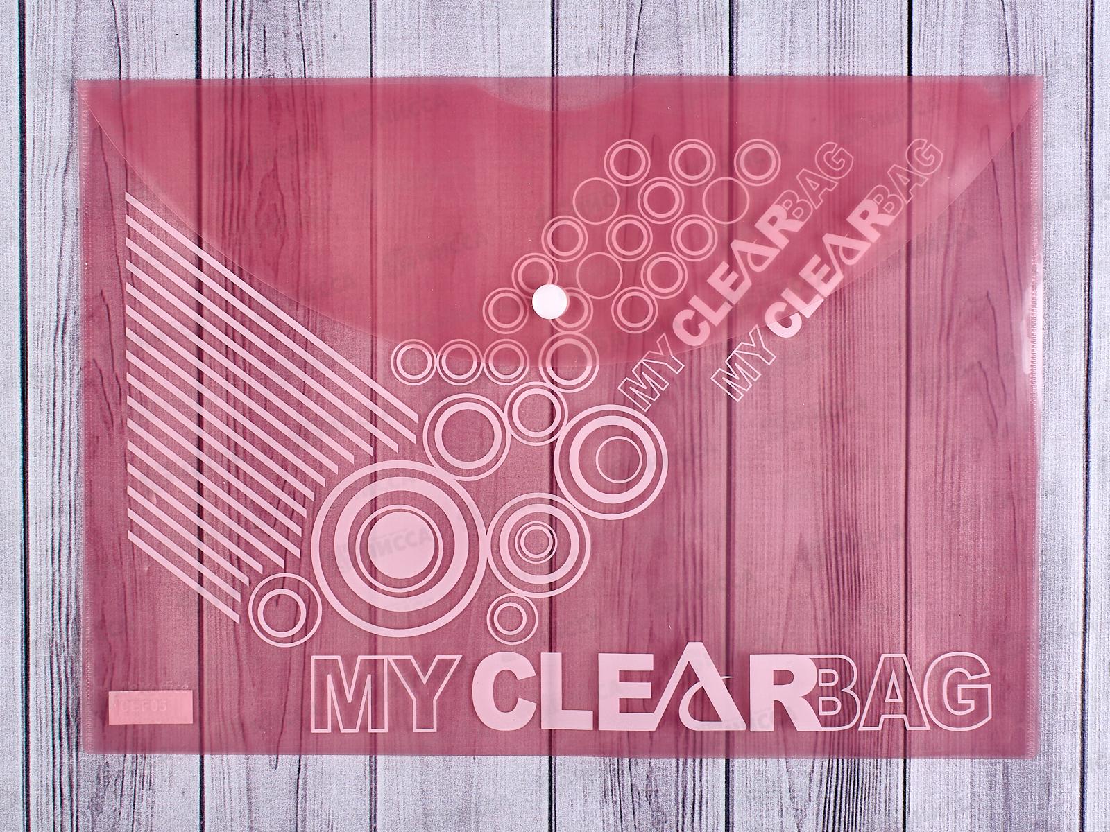 Папка с кнопкой FLEXoffice А4 розовая, 0.18мм, FO-CBF05 *10