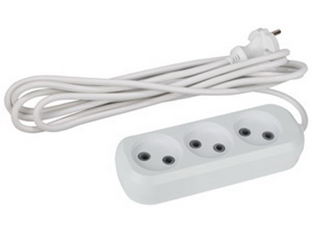 Удлинитель ЭРА UX(6)-3-1,5m без заземления,  ПВС, 1,5м 3 гнезда 1300Вт *20