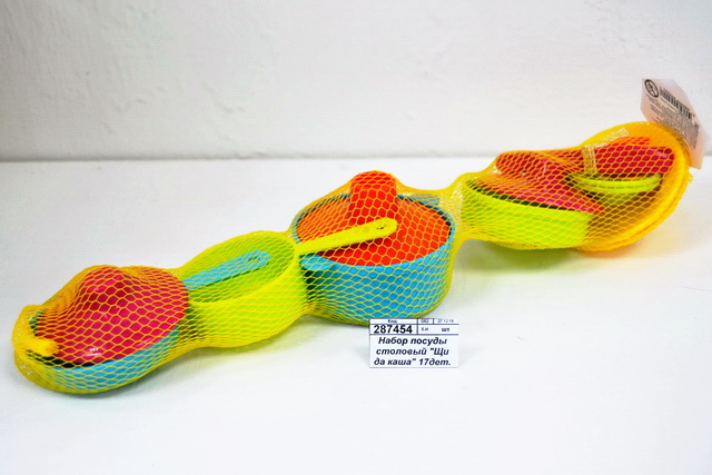 Набор посуды столовый "Щи да каша" 17деталей 9422 в сетке *25