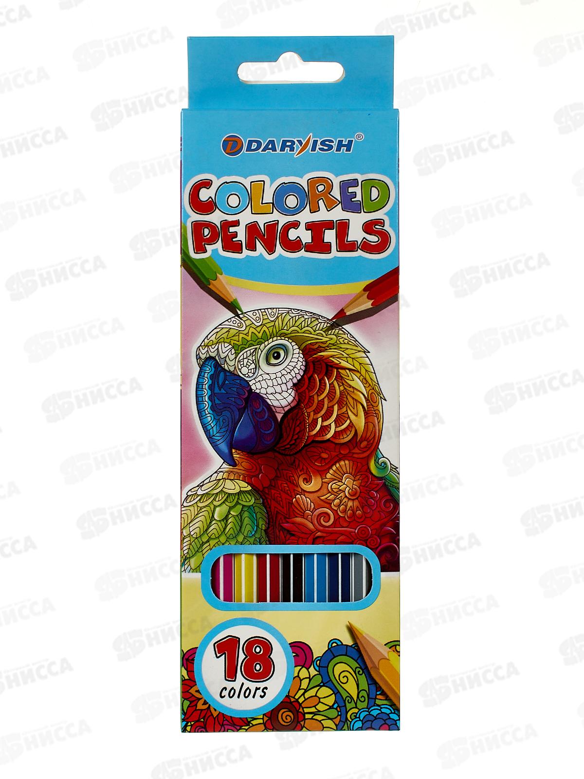 Карандаши 18 цветов Darvish  Зверята, DV-118-18 пластиковые *8/80
