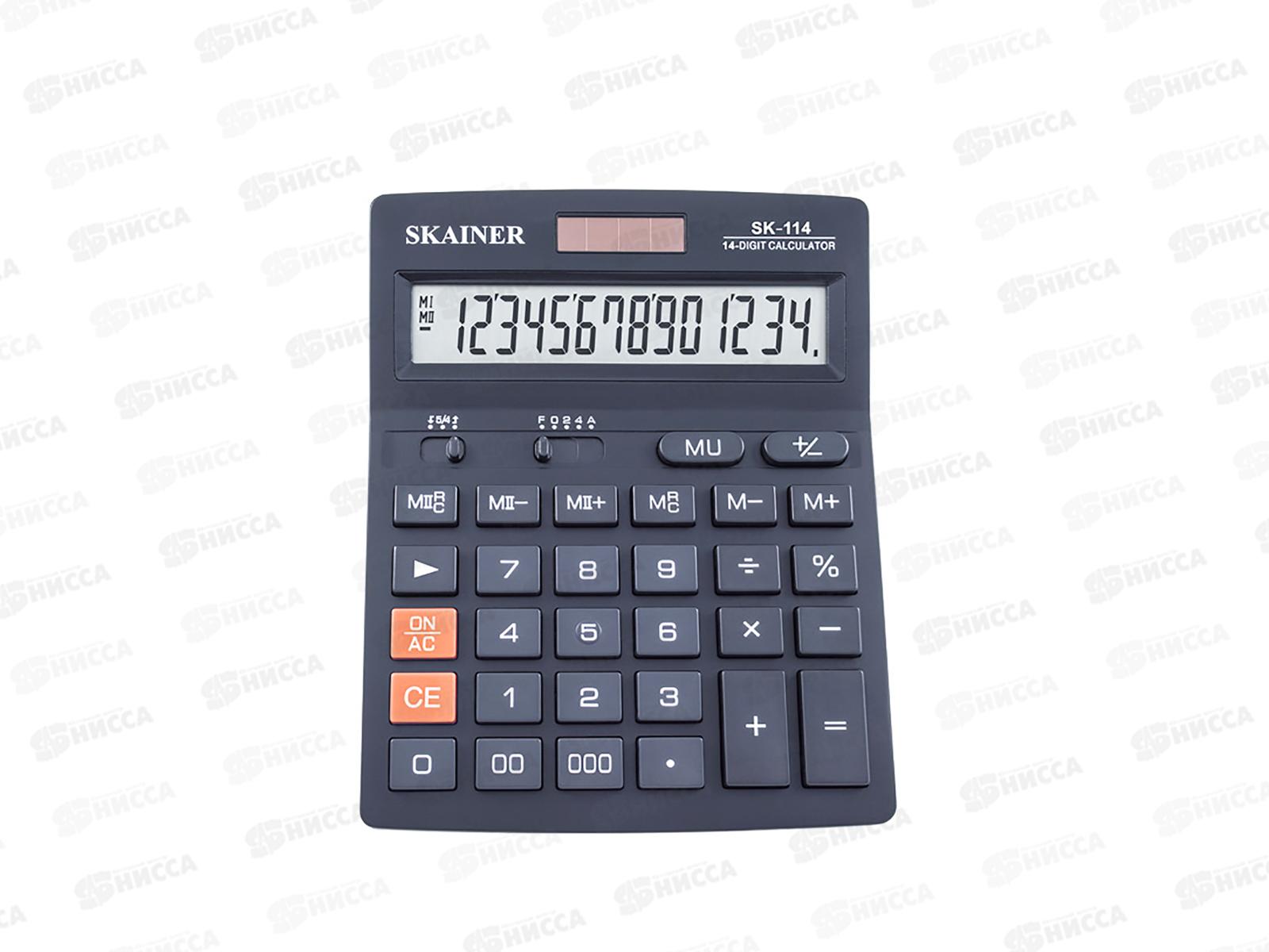 Калькулятор SKAINER SK-114 14 разрядный, настстольный, черный