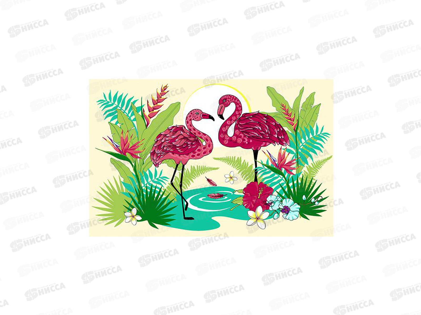 Доска разделочная и подставка под горячее &quotФламинго&quot 18*28см VL48-71