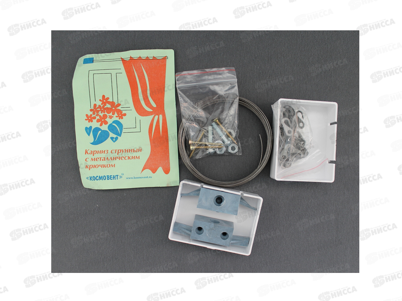 Карниз-струна 10м (металлический крючок)*40