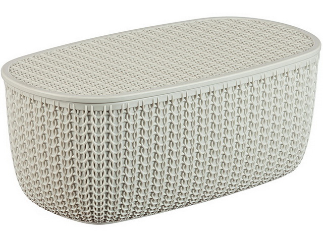 Хлебница ВЯЗАНИЕ с разделочной доской Белый ротанг *6 М1187