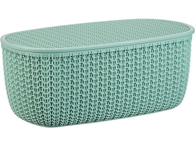 Хлебница ВЯЗАНИЕ с разделочной доской Фисташковый *6 М1187