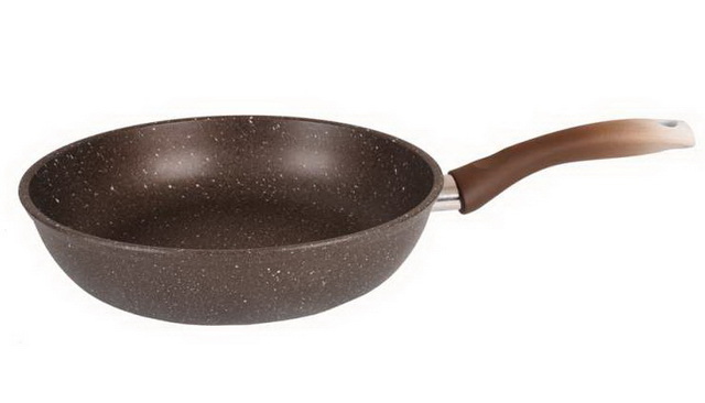 Сковорода 240мм с ручкой антипригарное покрытие кофейный мрамор смки240а M.I. *3