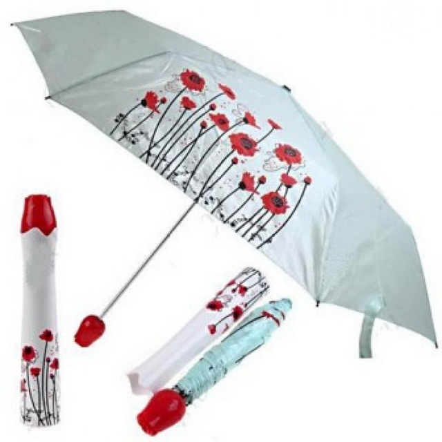 Зонт складной пластмассовая ручка 8спиц (008243)  Ж