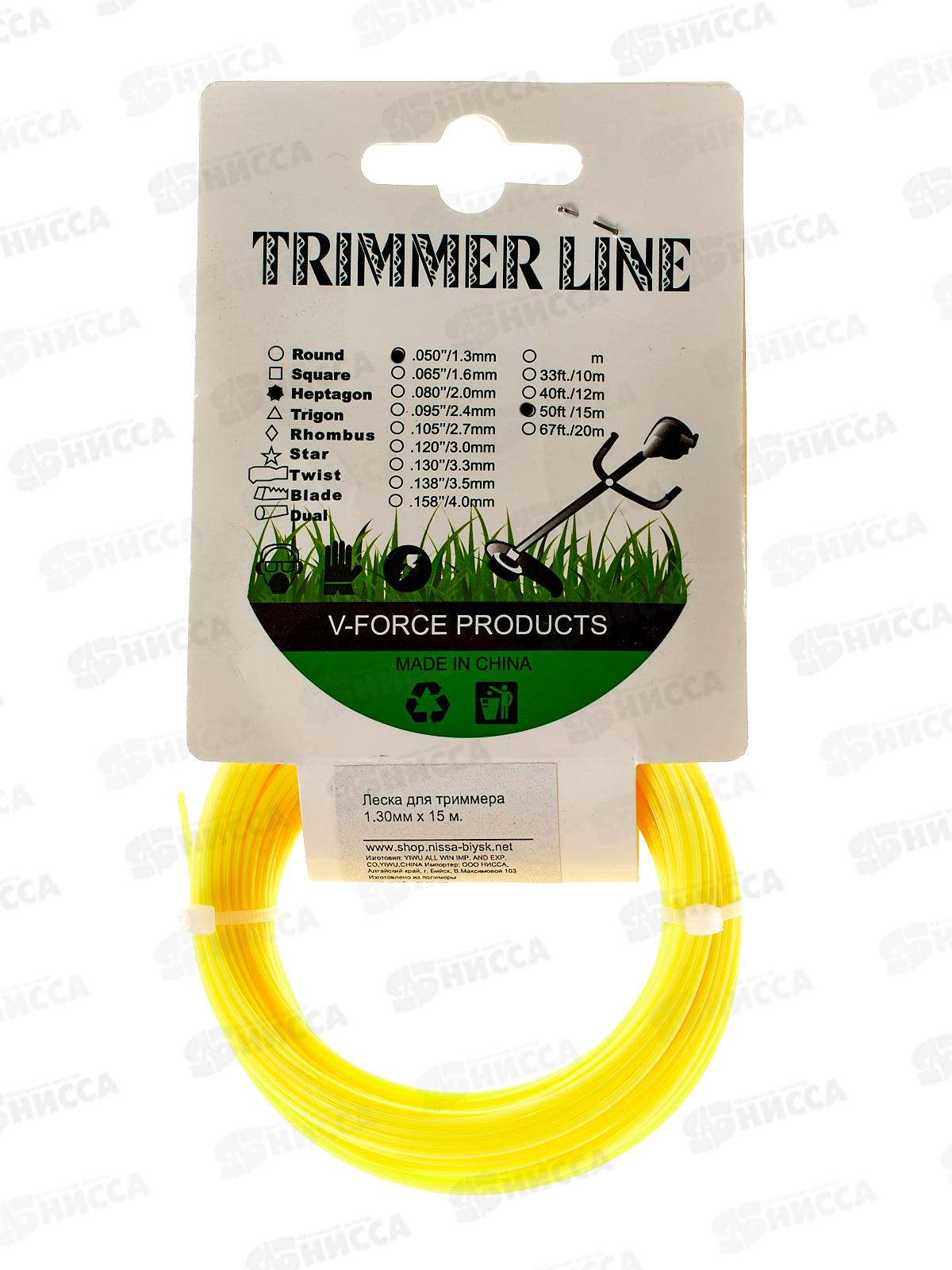 Леска для триммера 1.30 х 15 м. тип: &quotСемиугольник&quot, AL-2832-2-1 *400