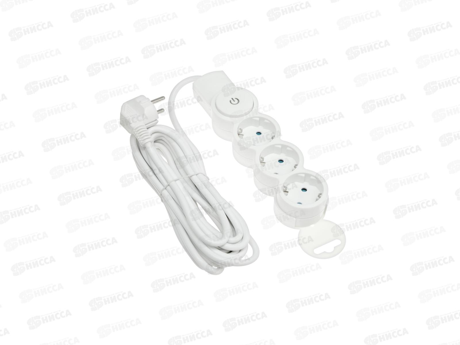 Удлинитель бытовой REV  2м  3 гнезда, с выключателем, розетки евростандарт с заземлением и защитными шторками, 32007 *35