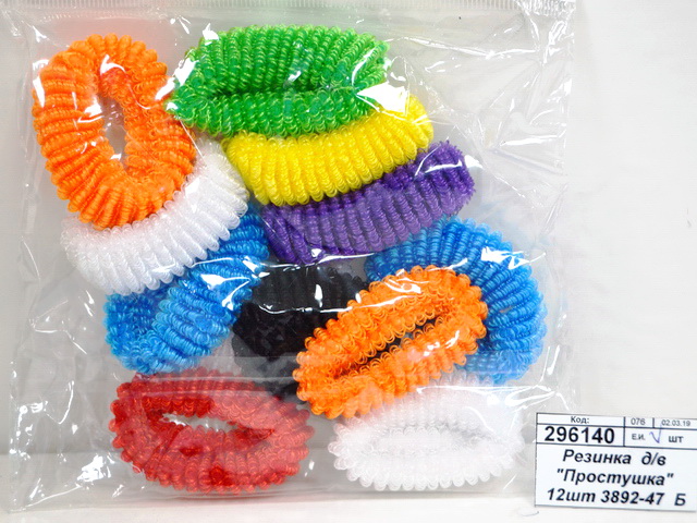 Резинка  для волос &quotПростушка&quot 12шт 3892-47  Б *12