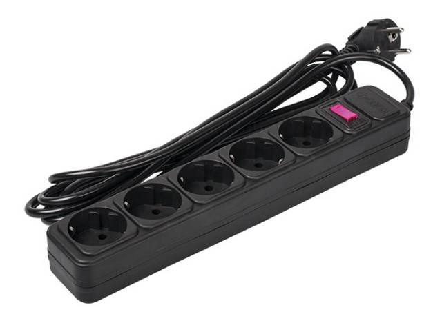 Сетевой фильтр ФАZA  5розеток, 3.0м, FOP-05GS-300 черный *25