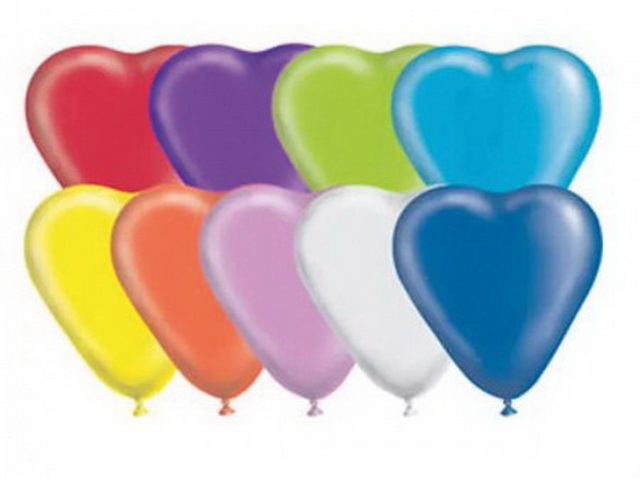 Шары 10&quot Сердце Пастель/Кристалл  (50шт)  1105-0000