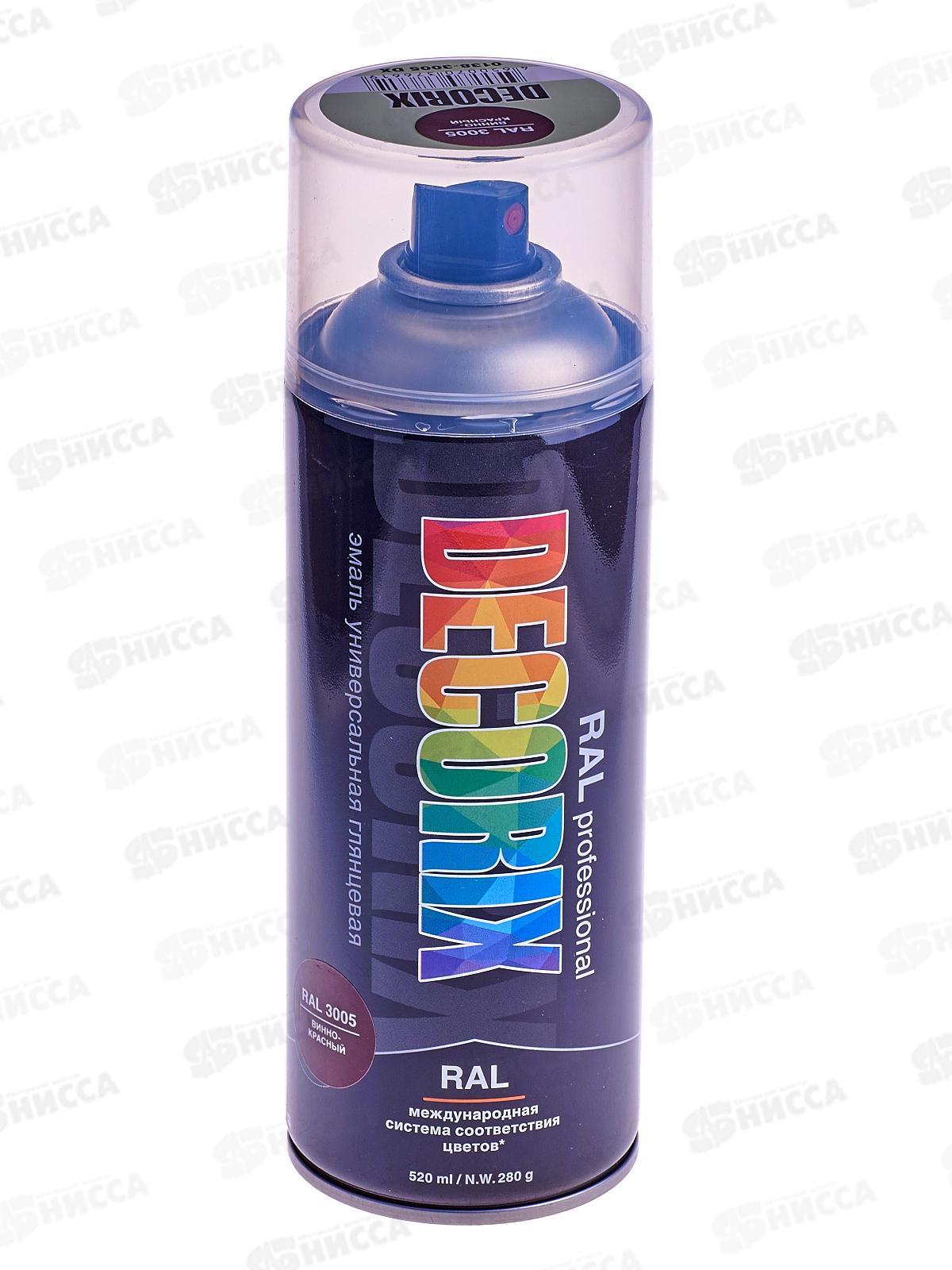 Аэрозольная эмаль RALPROFESSIONAL DECORIX, 520мл, RAL3005, винно-красный *12