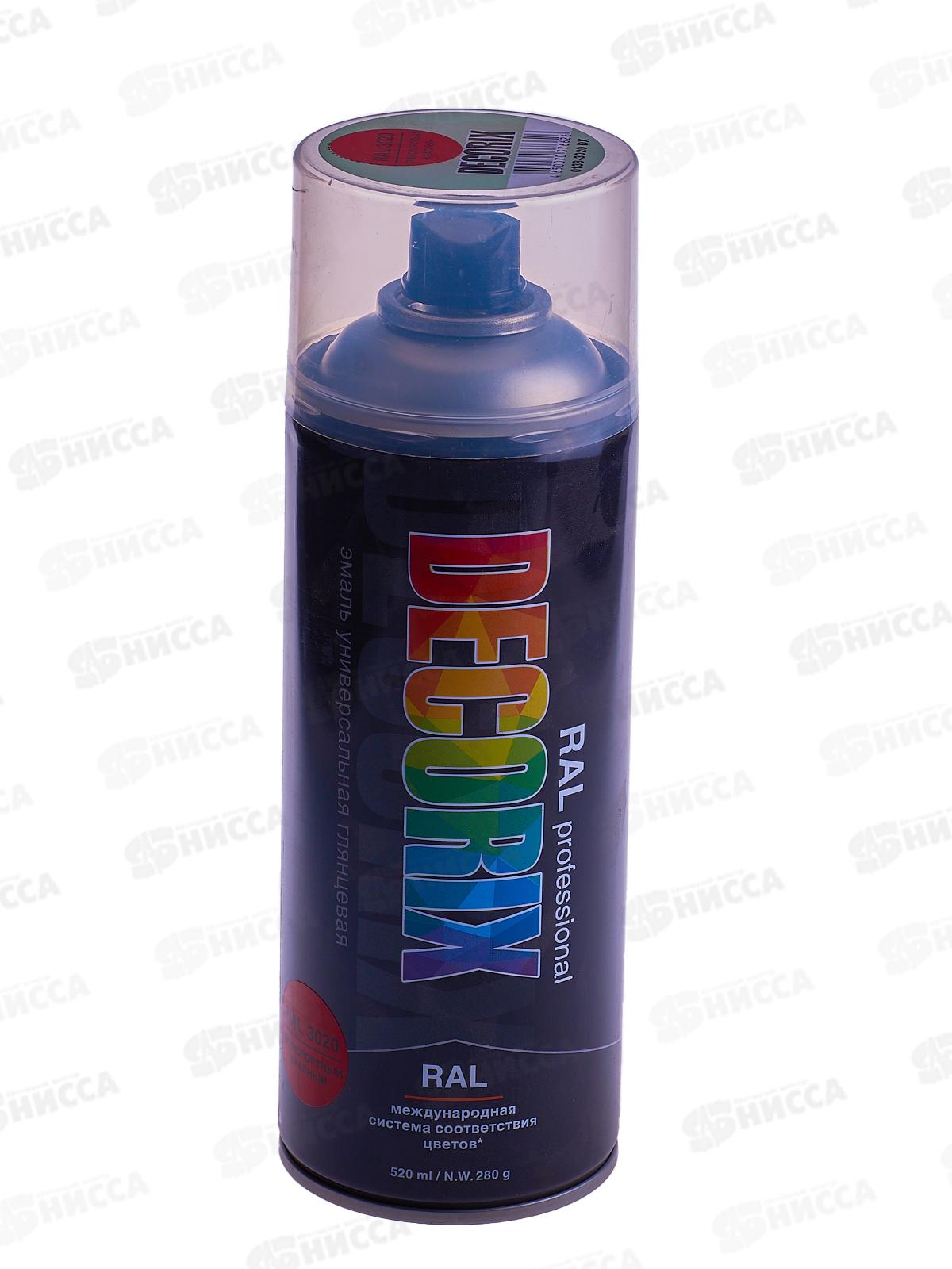 Аэрозольная эмаль RALPROFESSIONAL DECORIX, 520мл, RAL3020, транспортный красный *12