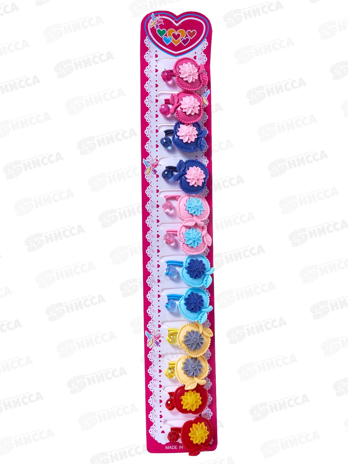 Резинка  для волос ГП716 &quotНежность&quot яблоко цветной микс *1/12