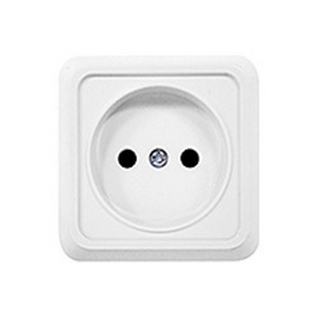 Розетка открытой установки  1 местная Прогресс белая *10/200