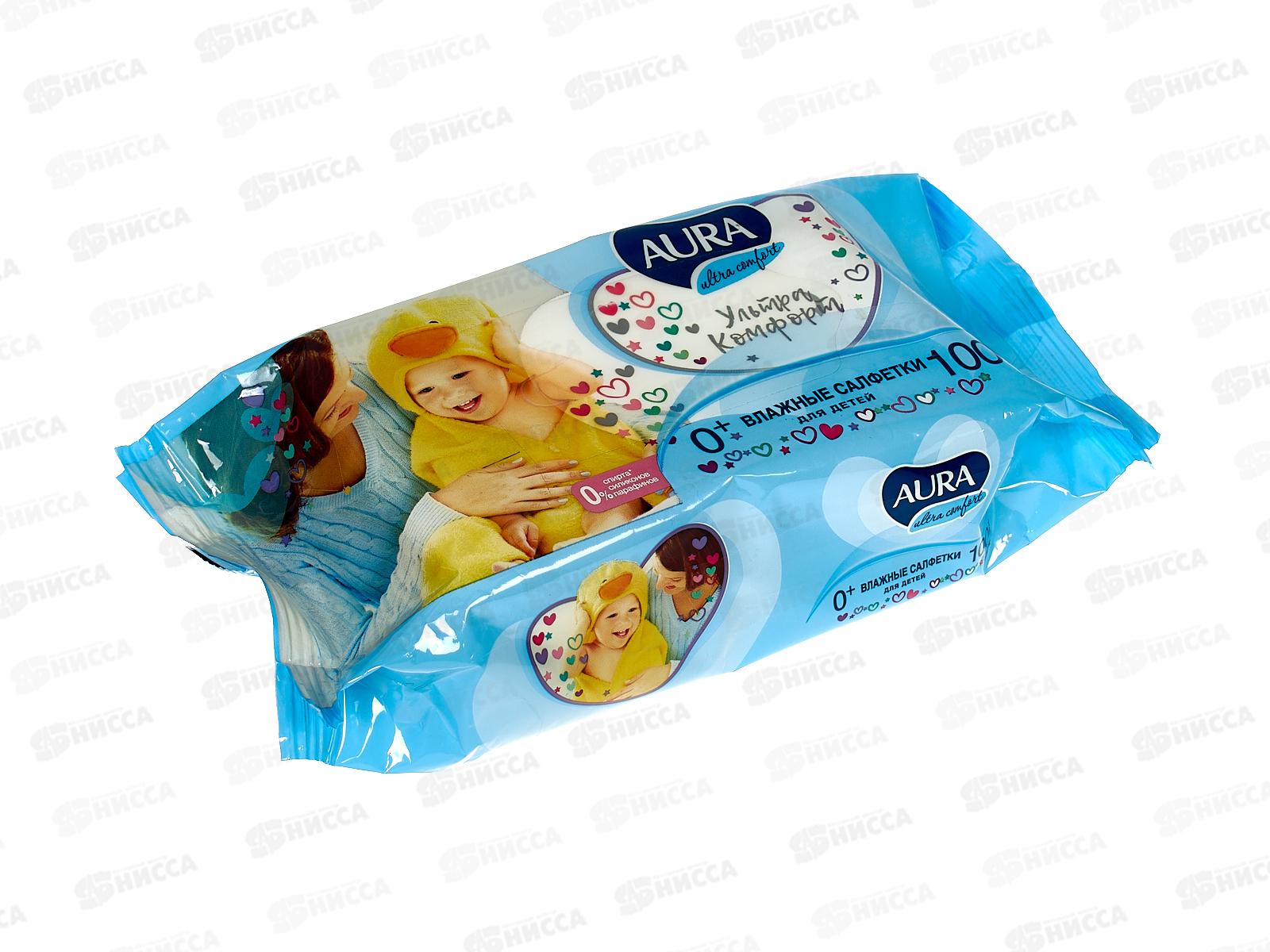 АУРА салфетки влажные детские 100шт Ultra Comfort  *12