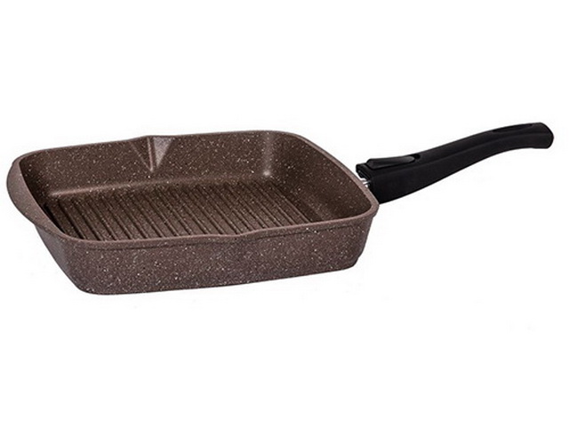 Сковорода-гриль ГРАНИТ антипригарное покрытие brown со съемной ручкой 064806