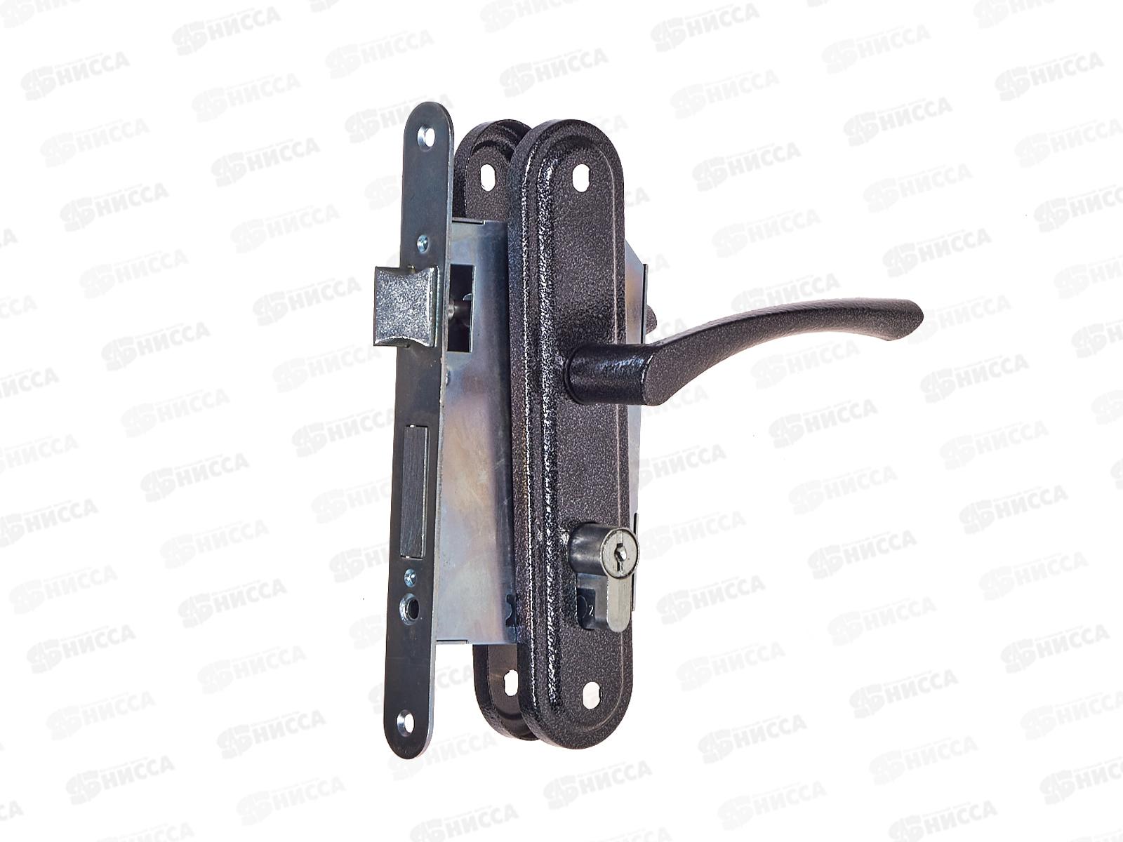 Замок врезной 3В7 цилиндровый 2 ключа серебро Омега