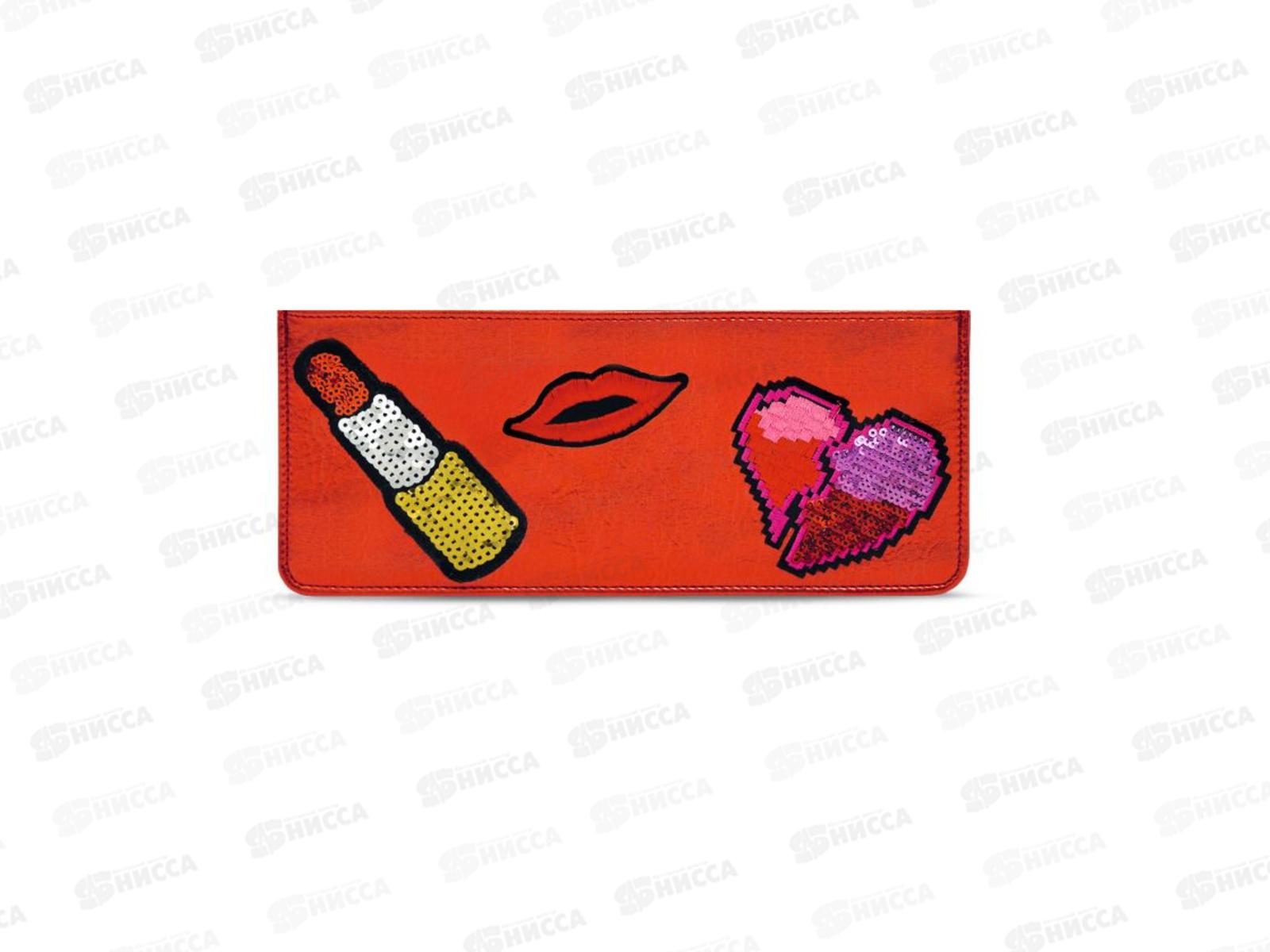 Пенал ФЕН Красный, 23*10см искуственная кожа, на молнии., 49728 *25