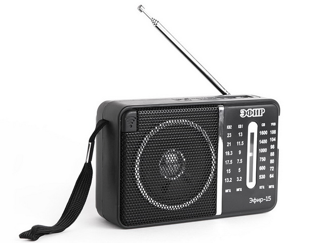 РАДИОПРИЕМНИК Эфир-15 (УКВ 64-108МГц, СВ 530-1600КГц, КВ1, КВ2, 2*AA)
