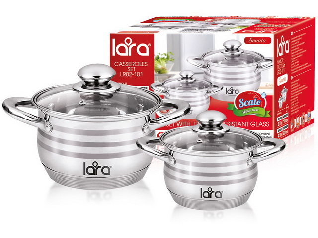 Набор кастрюль Sanata 4 предмета LR02-101 (2,9л+4,9л)