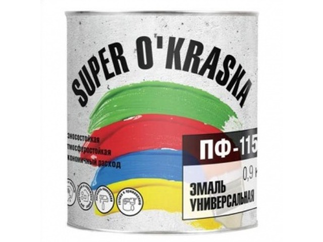 ЭМАЛЬ ЛАКРА ПФ-115 super okraska Красный 0,9кг  *14 СРОК ДО 07.24