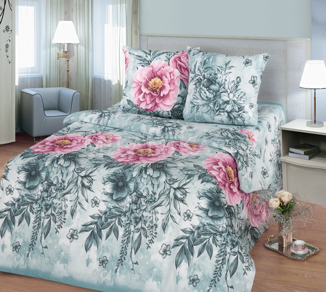 Комплект постельного белья 2х спальный 215*175 бязь набивная,плотность 125 Акварель