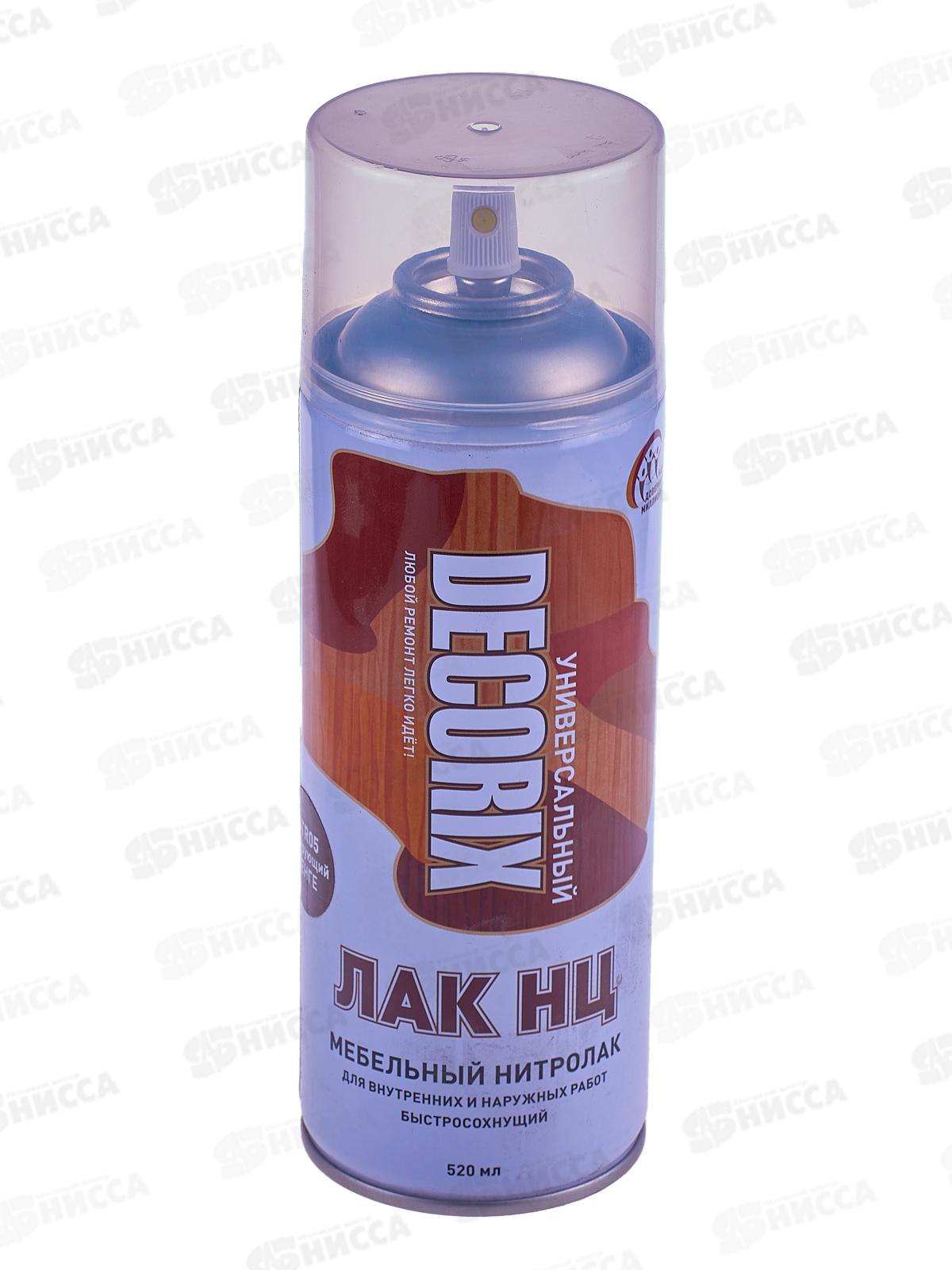 Аэрозольный лак НЦ мебельный DECORIX, 520мл, венге *12