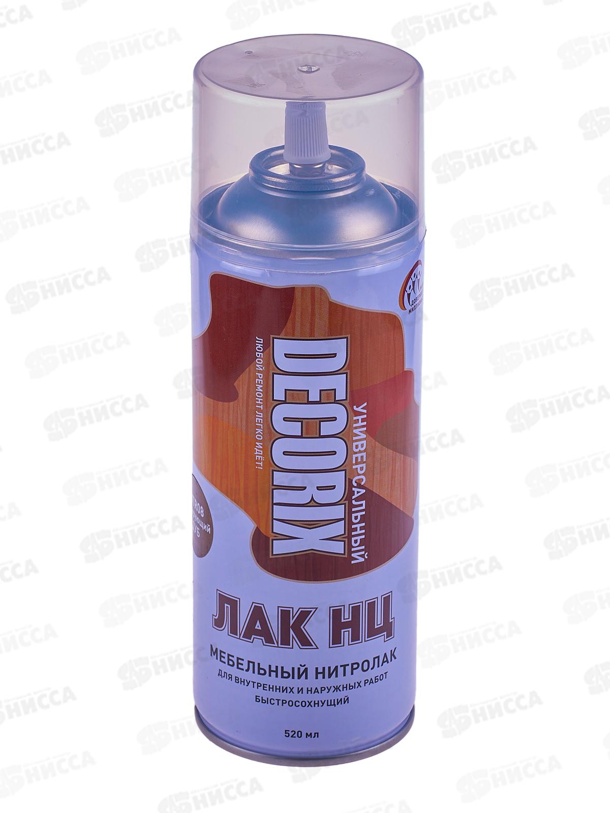 Аэрозольный лак НЦ мебельный DECORIX, 520мл, дуб *12