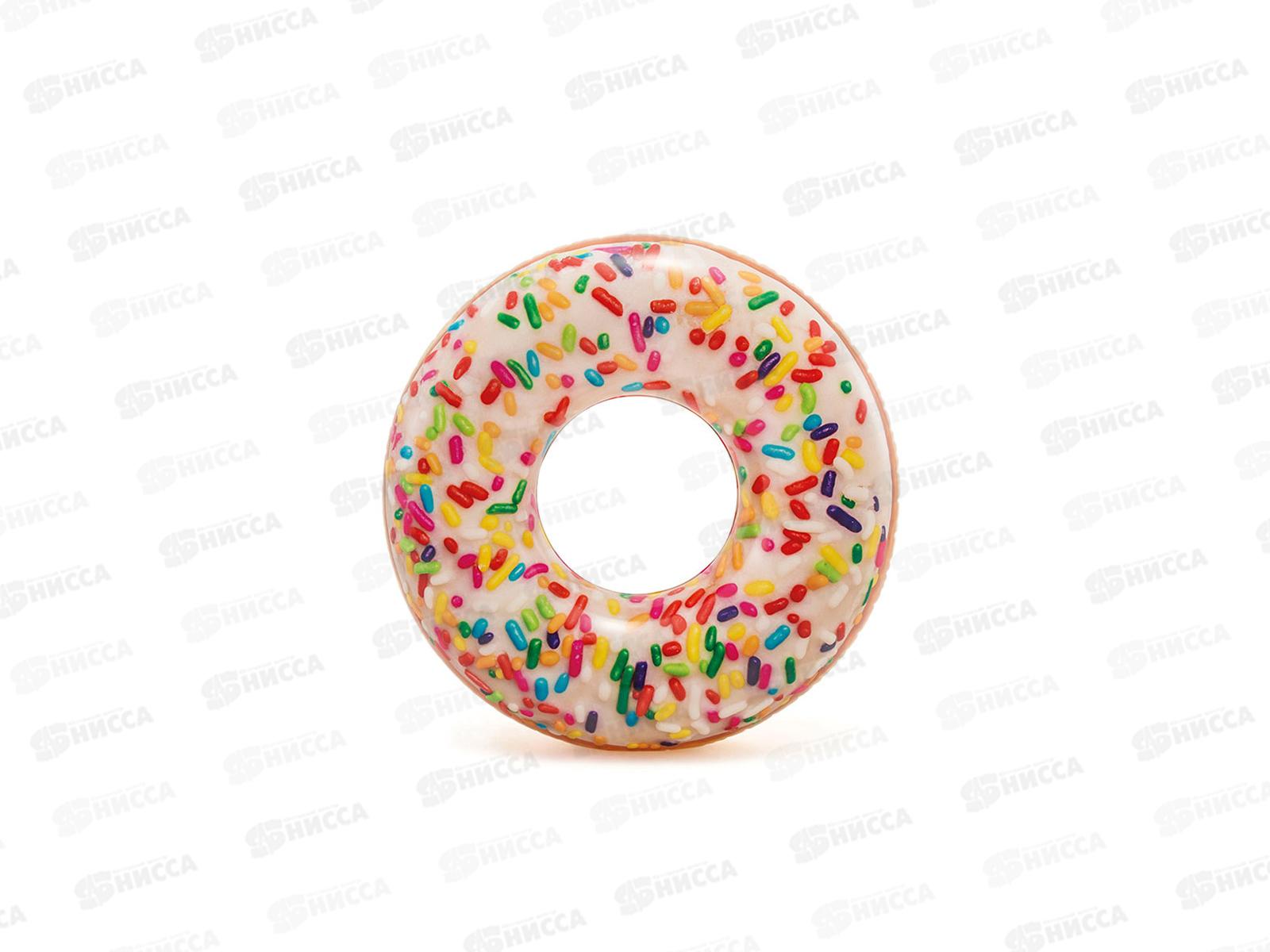 Круг надувной 56263 (114см) Пончик, от 9 лет  INTEX  *12