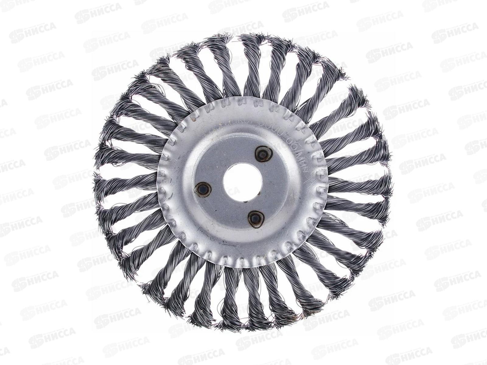 Щетка металлическая для Угловой Шлифовальной Машины 175мм/22мм, крученая, дисковая ЕРМАК 656-052 г