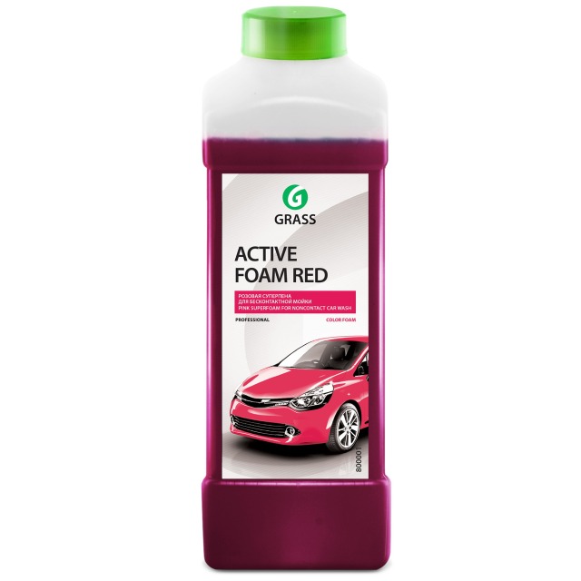 Active Foam Red Концентрированное средство для бесконтактной мойки легкового и грузового транспорта. Без труда удаляет дорожную пыль, грязь, масло, следы от насекомых. Создает стойкую пену розового цвета, которая легко смывается с поверхности. Не наносит 