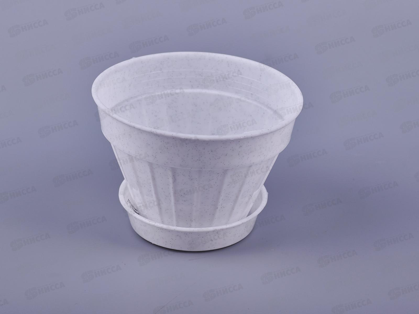 Кашпо  ВИОЛЕТ КЛАССИК №2 с поддоном 0,5л мраморное *100 (Ангора)