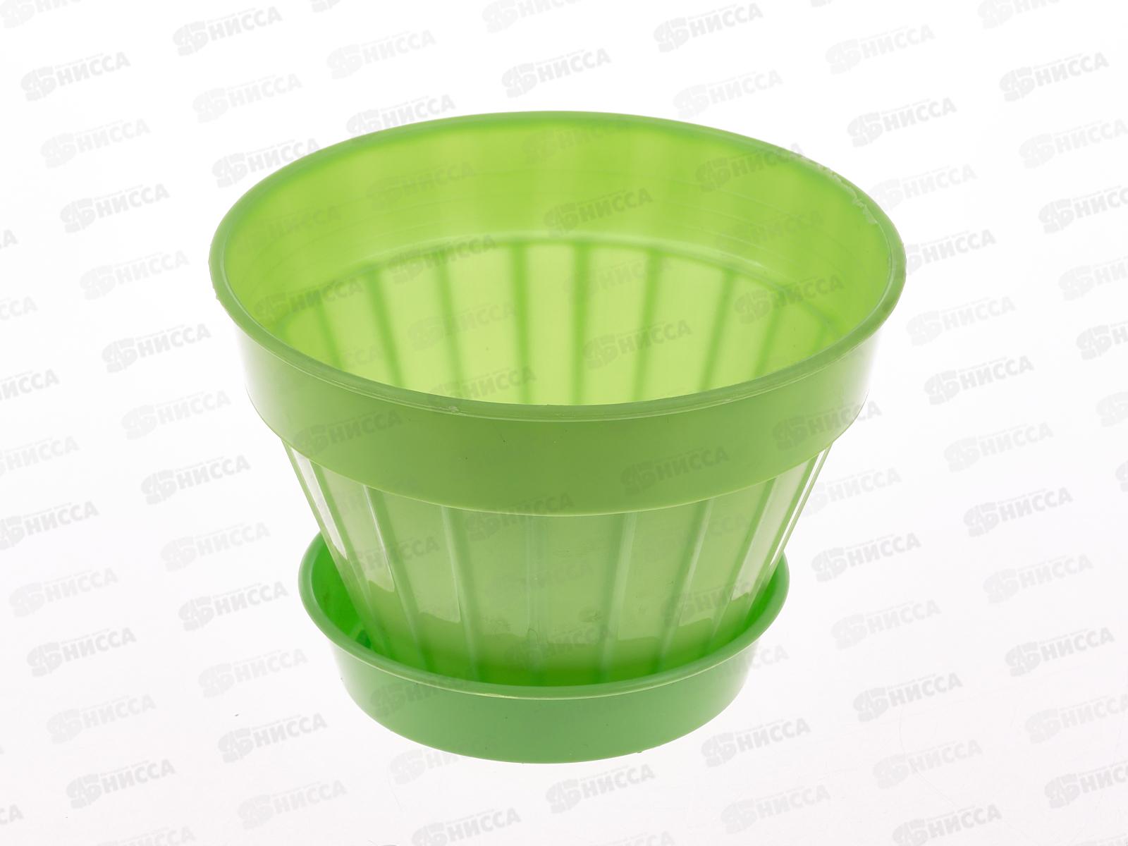 Кашпо  ВИОЛЕТ КЛАССИК №2 с поддоном 0,5л салатовое *100 (Ангора)