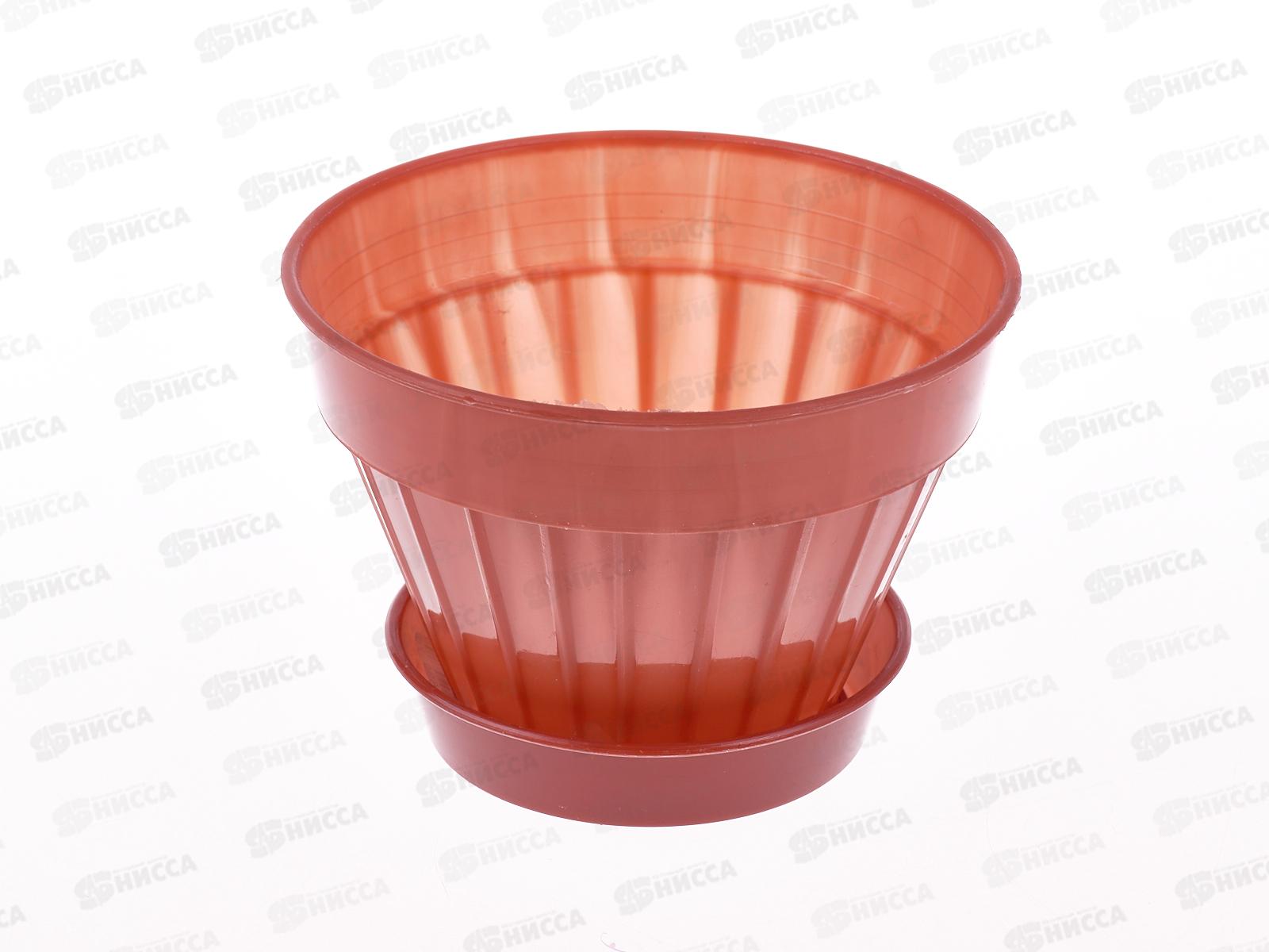 Кашпо  ВИОЛЕТ КЛАССИК №2 с поддоном 0,5л терракотовый *100 (Ангора)