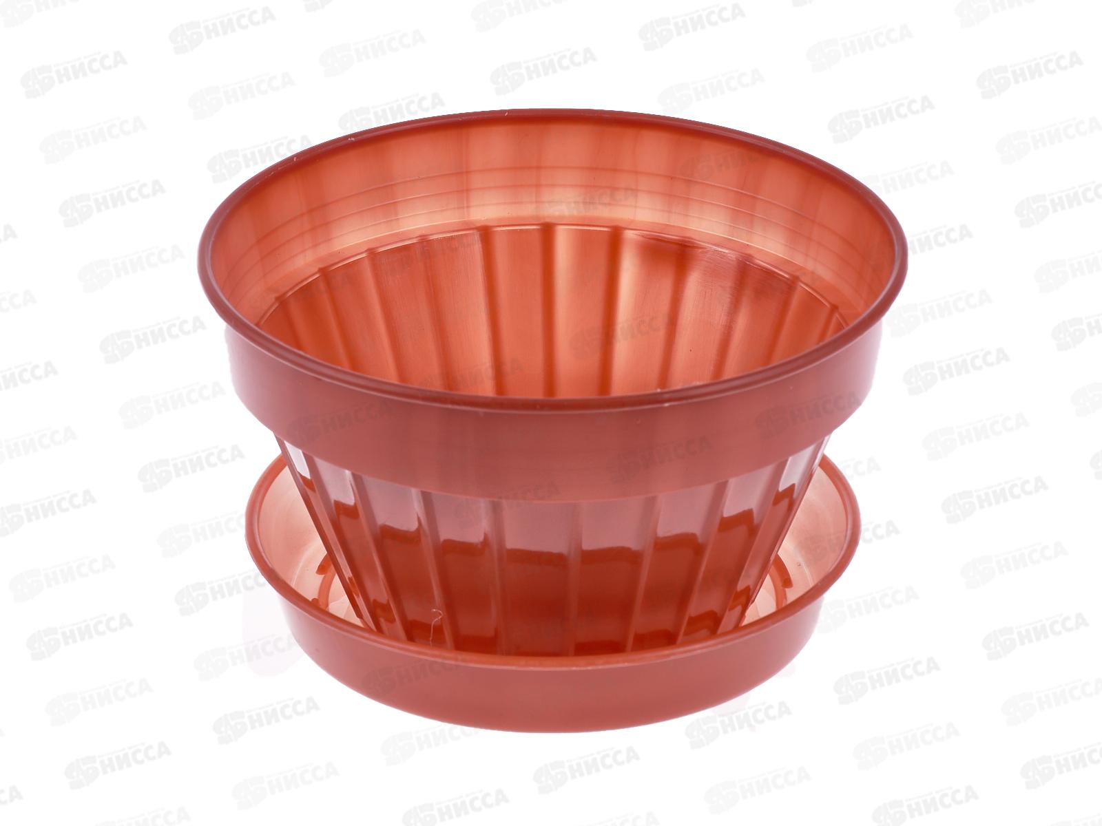 Кашпо  ВИОЛЕТ КЛАССИК 1л  с поддоном терракотовое *60 (Ангора)