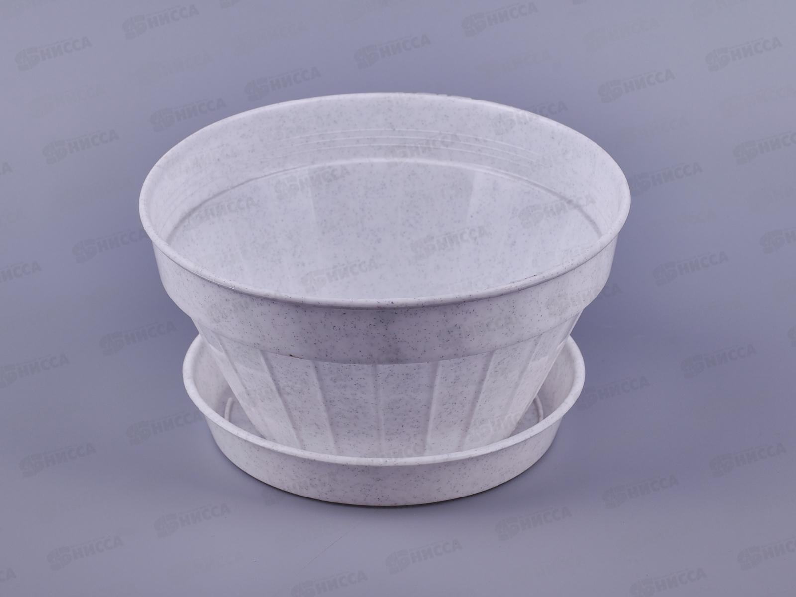 Кашпо  ВИОЛЕТ КЛАССИК №6 с поддоном 2л мраморное *60 (Ангора)