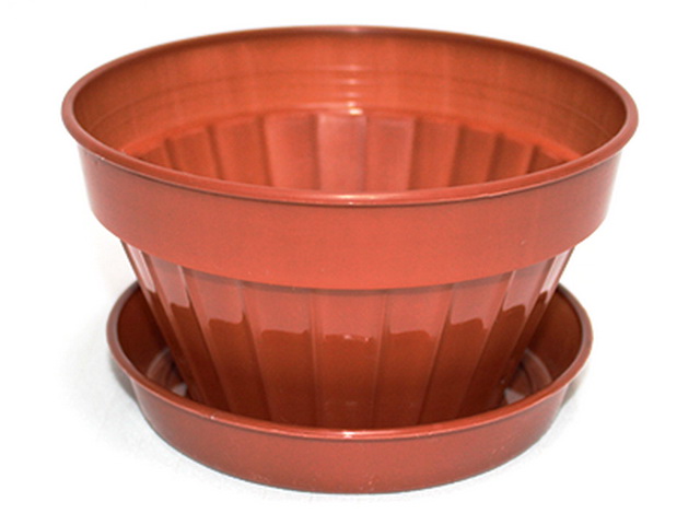 Кашпо  ВИОЛЕТ КЛАССИК №6 с поддоном 2л терракотовый. *60 (Ангора)