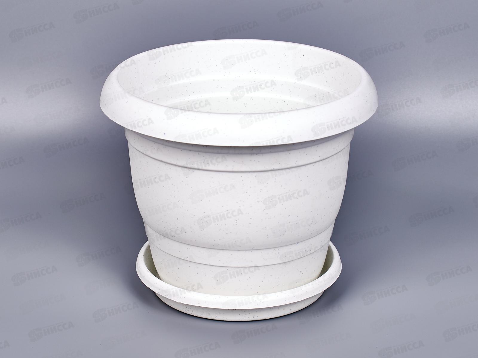 Кашпо ТОПРАК с поддоном 1,8л мраморное *40 (Ангора)