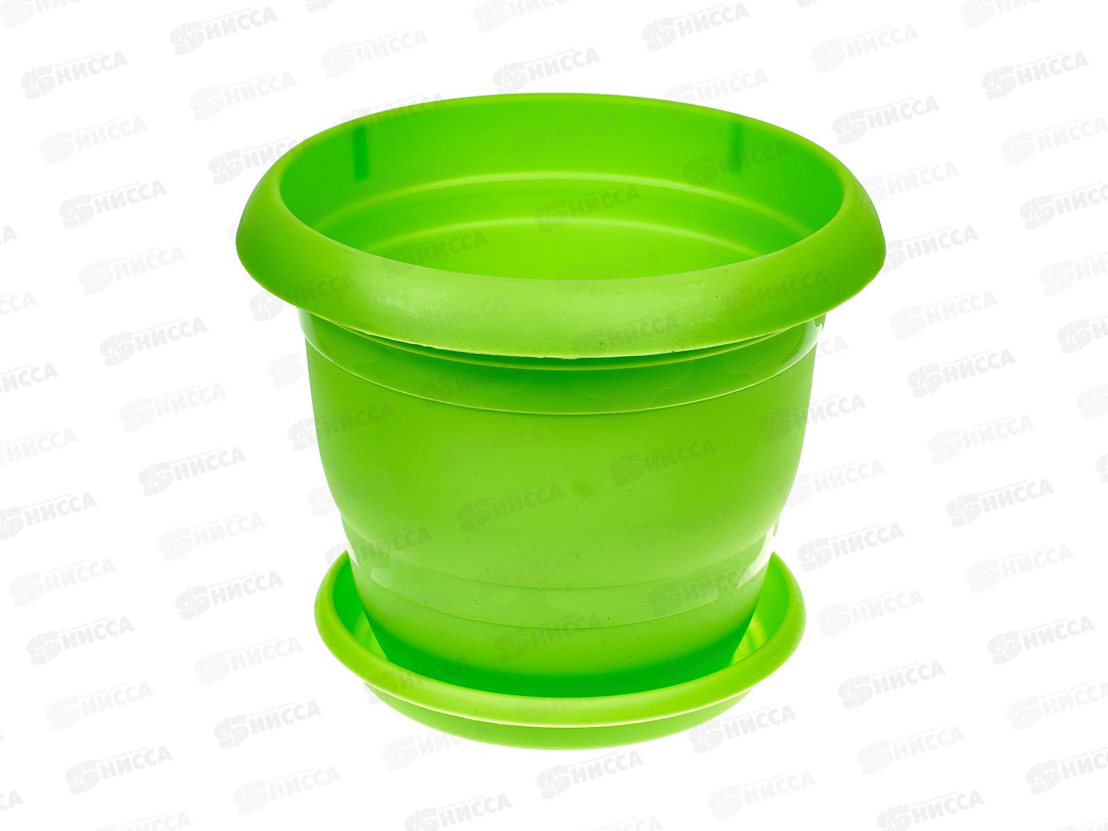 Кашпо ТОПРАК 3л с поддоном салатовое *40 (Ангора)