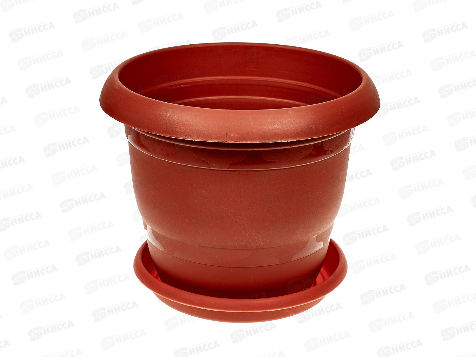 Кашпо ТОПРАК 3л с поддоном терракотовый *40 (Ангора)
