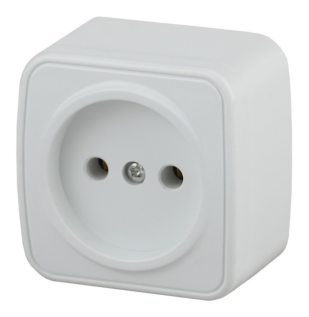 Розетка INTRO Polo открытой установки, 1местный, белый, 3-201-01 *20