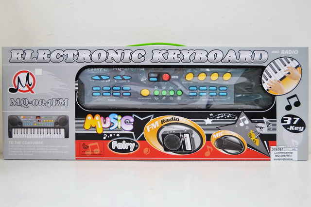 Синтезатор MQ-004FM с микрофоном, 37клавиш, радио в коробке  гб *6