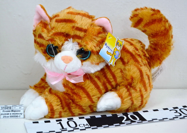 Кошка Марика рыжая в полоску 25см 000590-1 Коробейники 230878 гб